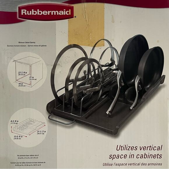 NEW Rubbermaid Slide Out Lid + Pan Organization Kitchen Cabinet Storage BNIB - Picture 6 of 16
